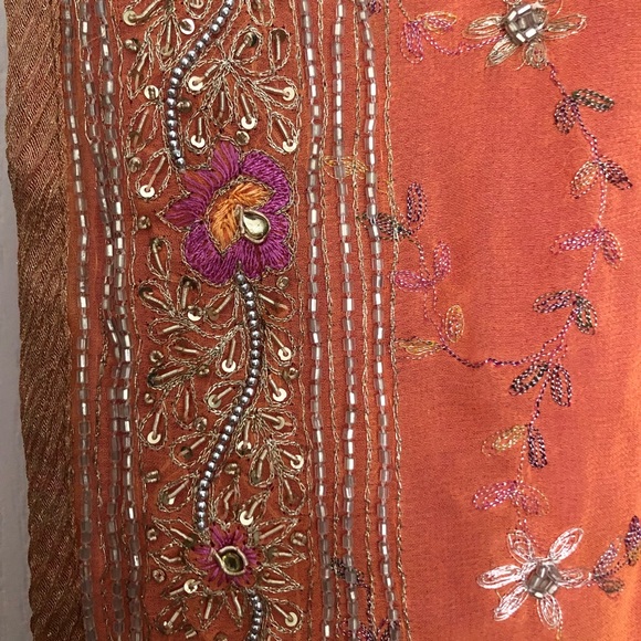 Saree dyed in shades of dusk Vintage preloved [Firm] - Picture 2 of 14